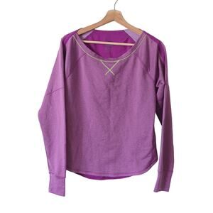 The North Face Womens Workout Long Sleeve Top Purple Breathable Running Medium
